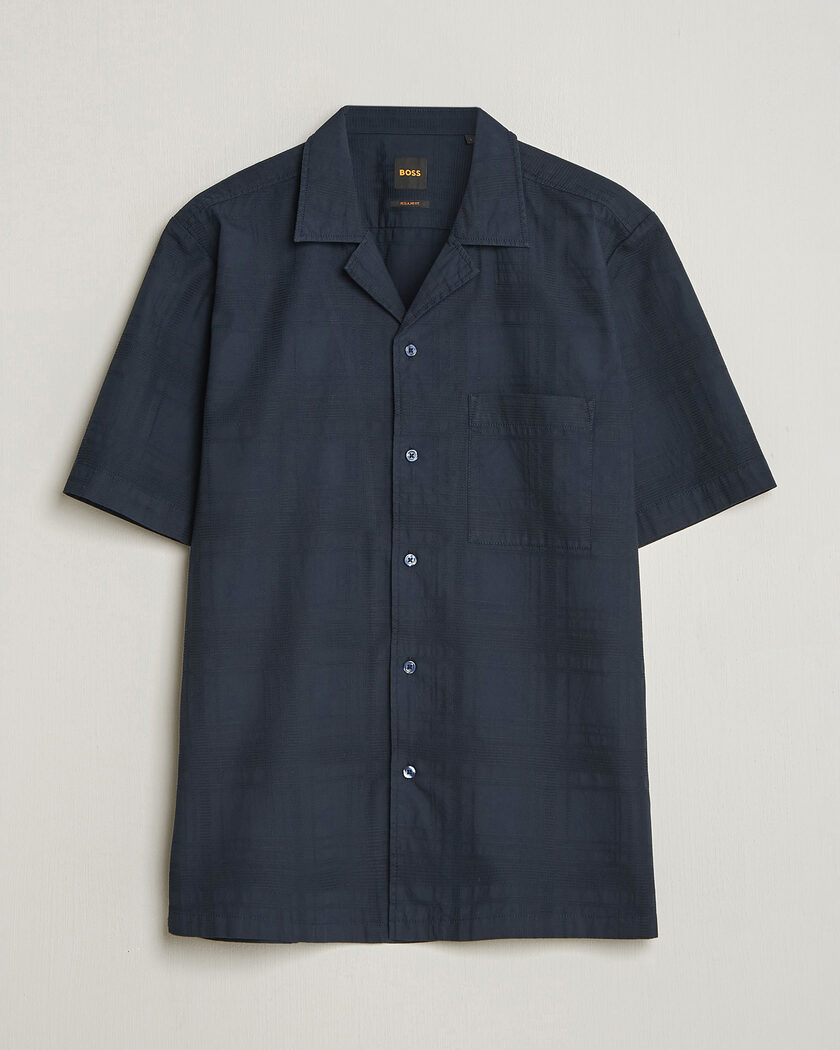 BOSS ORANGE Rayer Cotton Resort Shirt Dark Blue – Blue