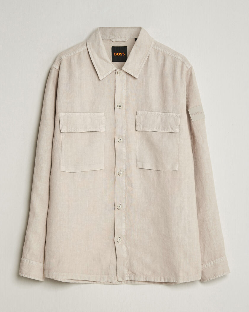 BOSS ORANGE Locky Linen Overshirt Beige – Beige