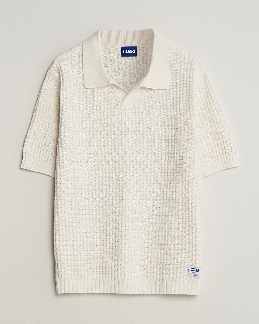 HUGO Spero Knitted Polo Open White – White