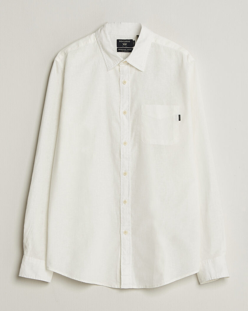 Dockers Slim Linen/Cotton Shirt Undyed – White