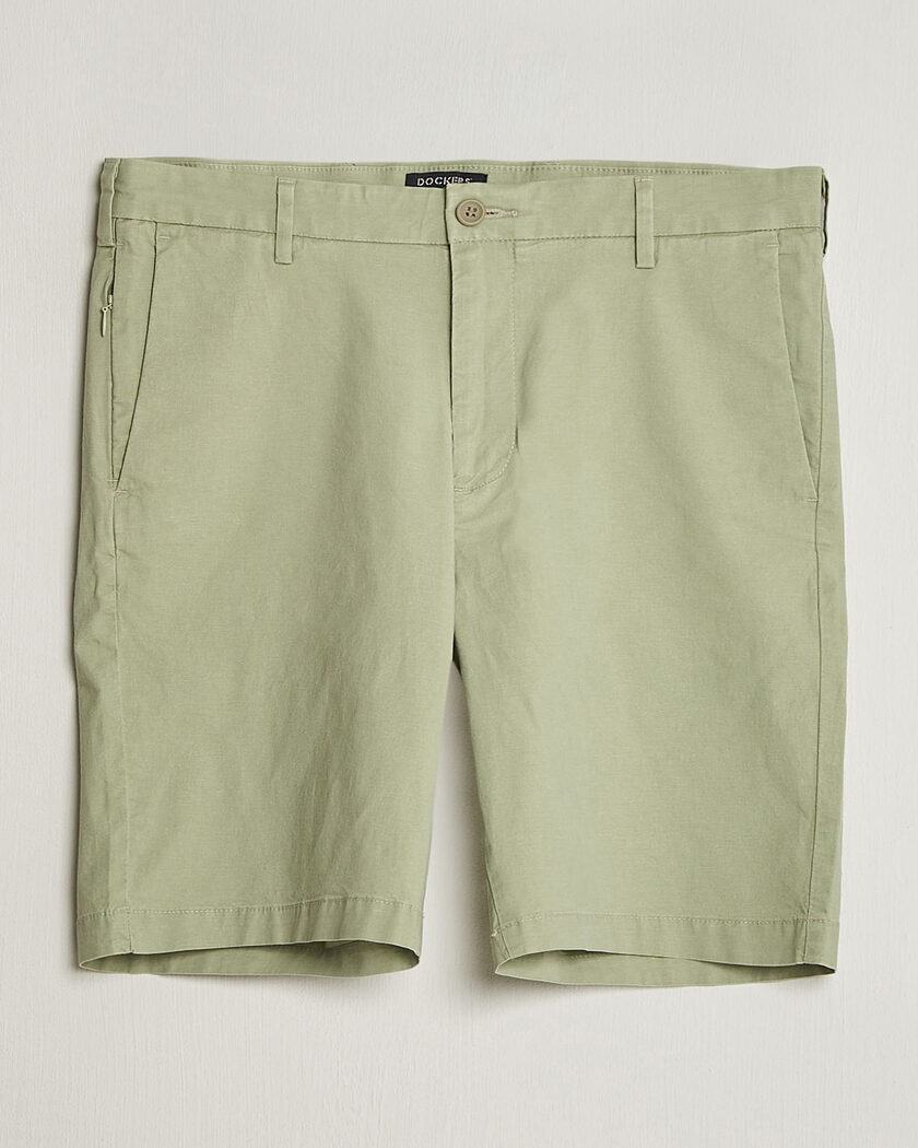 Dockers Slim Cotton/Linen Shorts Tea – Green