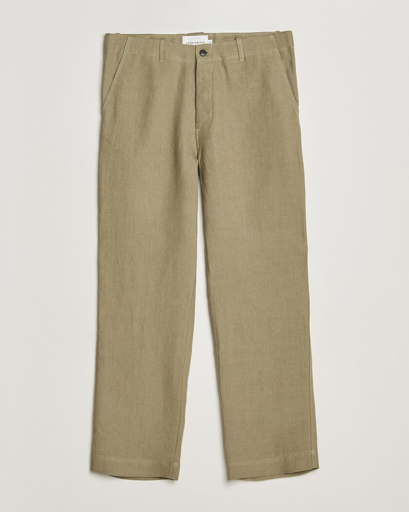 Incotex Slim Fit Cotton/Linen Slacks Olive at CareOfCarl.com