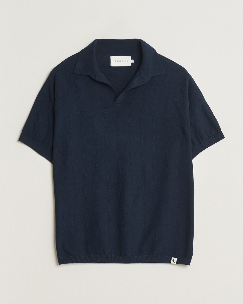John Smedley Adrian Slim Fit Sea Island Polo Navy at CareOfCarl.com
