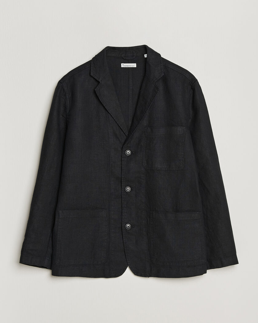 KnowledgeCotton Apparel Linen Blazer Black – Black