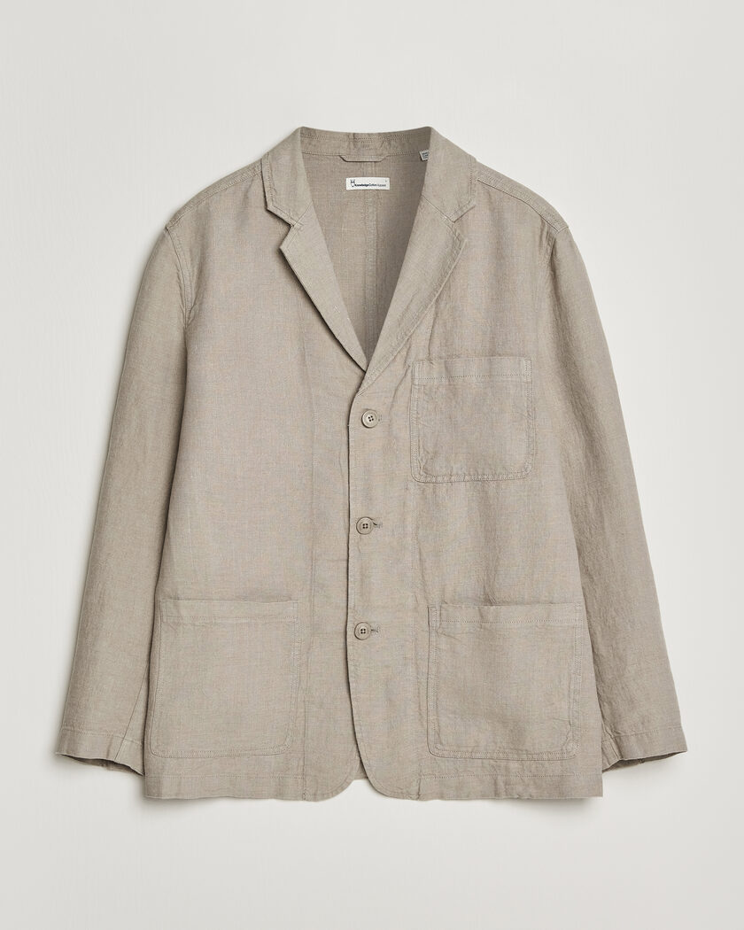 Gaiola Napoli Wool/Linen Blazer Blue 46 at CareOfCarl.com