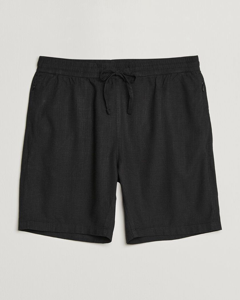 KnowledgeCotton Apparel Loose Linen/Viscose Shorts Black – Black
