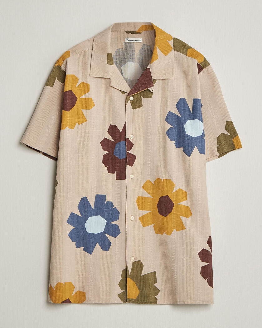 KnowledgeCotton Apparel Relaxed Printed Cotton Short Sleeve Shirt Multi – Multi-colour