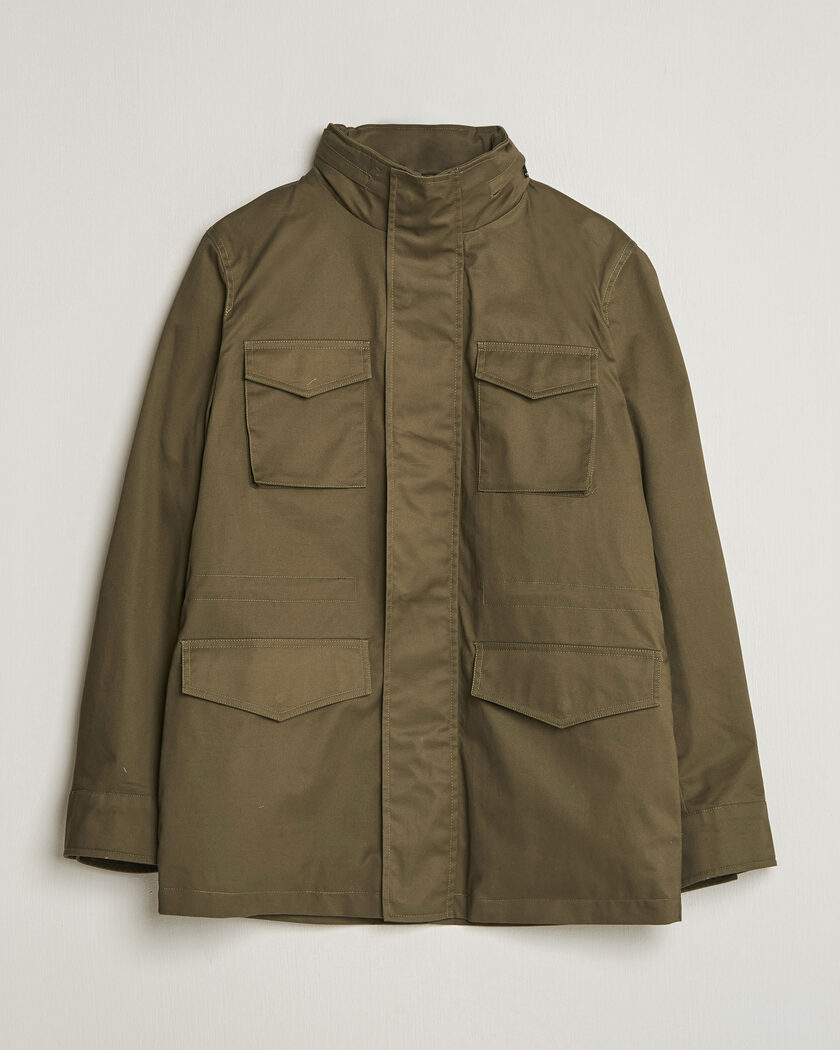 Oscar Jacobson M65 Coated Cotton Field Jacket Olive – Green