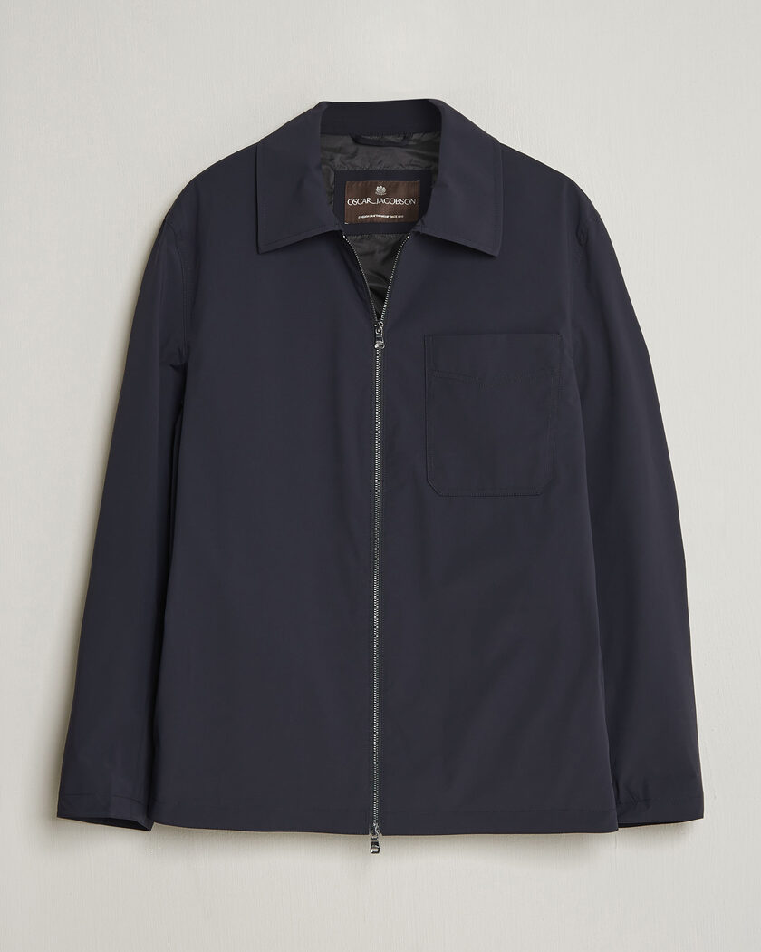 Oscar Jacobson Light Zipped Shirt Jacket Navy – Blue