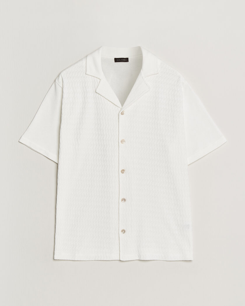 Oscar Jacobson Kirk Knitted Short Sleeve Shirt Snow White – White