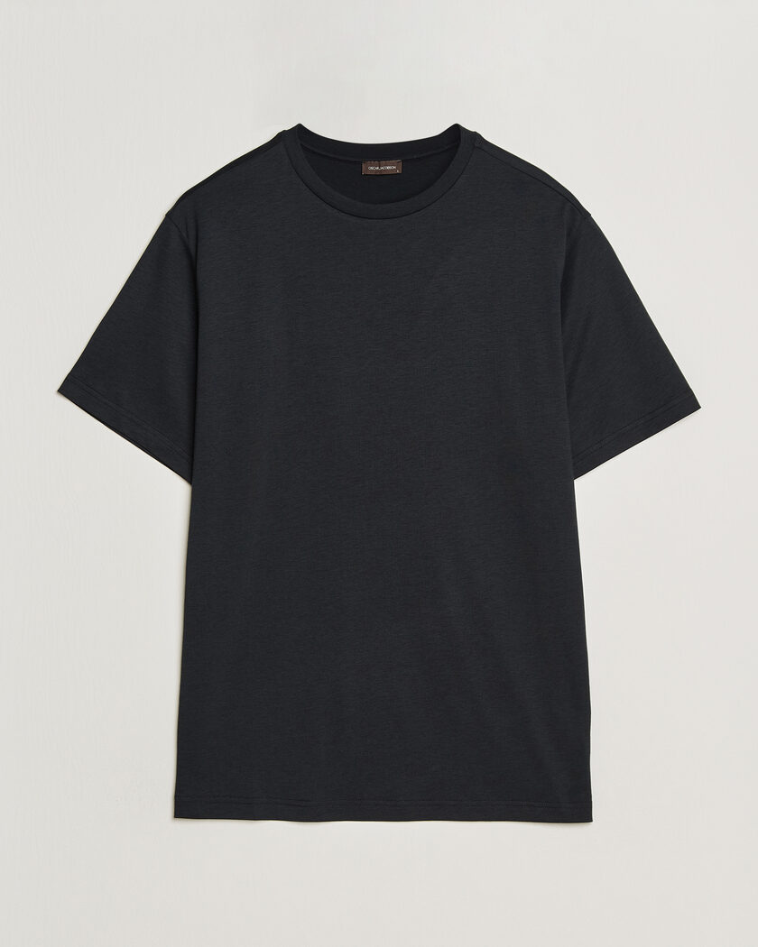 Zimmerli of Switzerland Mercerized Cotton Crew Neck T-Shirt Black Zimmerli of Switzerland Mercerized Cotton Crew Neck T-Shirt Black