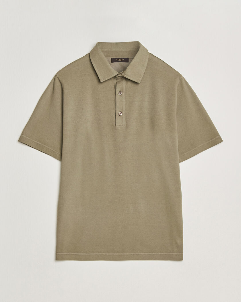 Auralee Wool Rib Knit Skipper Polo Ecru at CareOfCarl.com