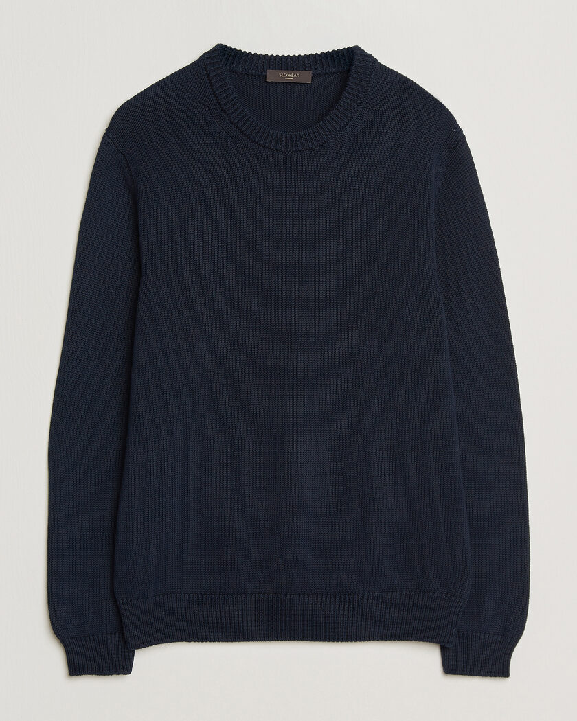 Zanone Soft Cotton Crew Neck Sweater Navy – Blue
