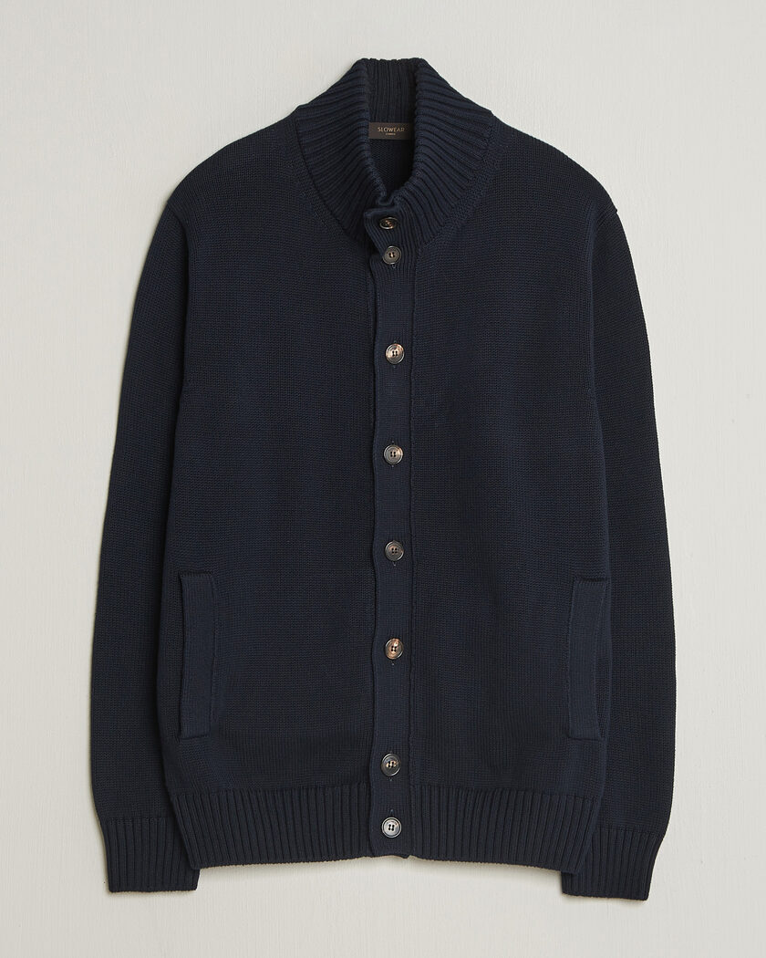 AMI Big Heart Logo Cardigan Navy at CareOfCarl.com