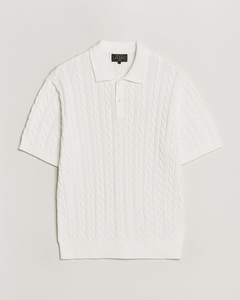 John Smedley Noah Open Collar Sea Island Polo Starch at CareOfCarl.com
