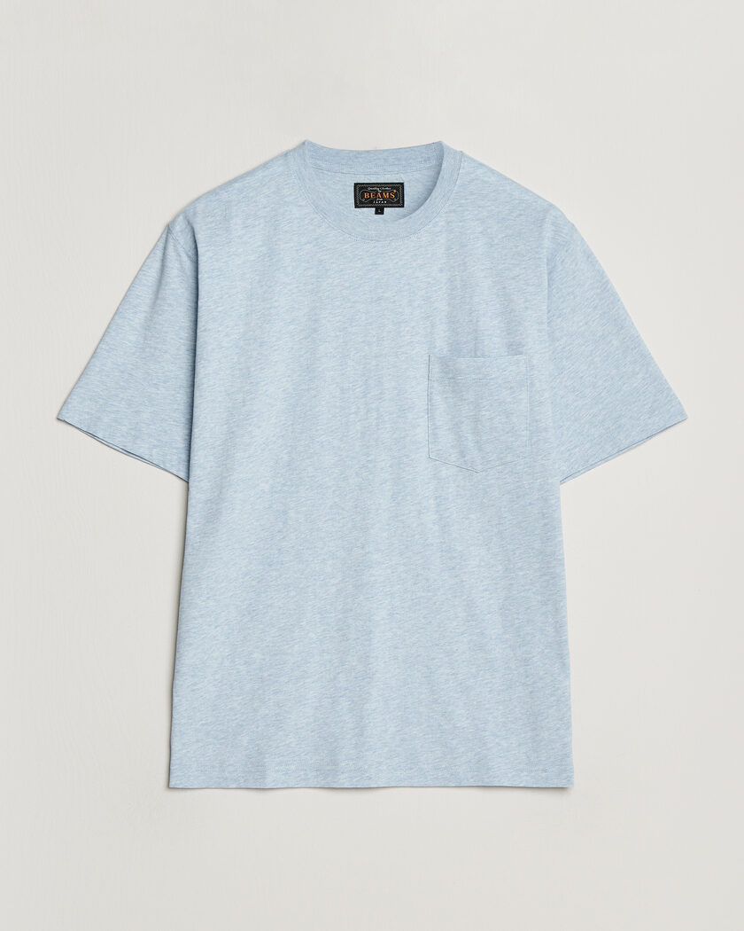 Maison Kitsuné Tricolor Fox Tee Blue Haze at CareOfCarl.com