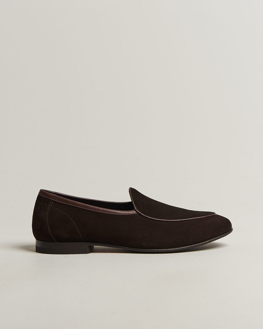 Loake 1880 Belgrave Suede Belgian Loafer Dark Brown – Brown