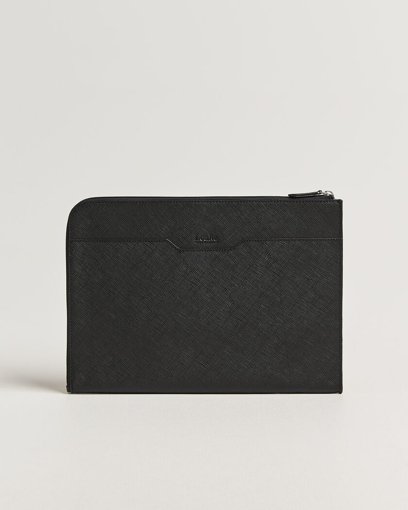 Loake Shoemakers Gresham Grain Leather Laptop Cover Black – Black