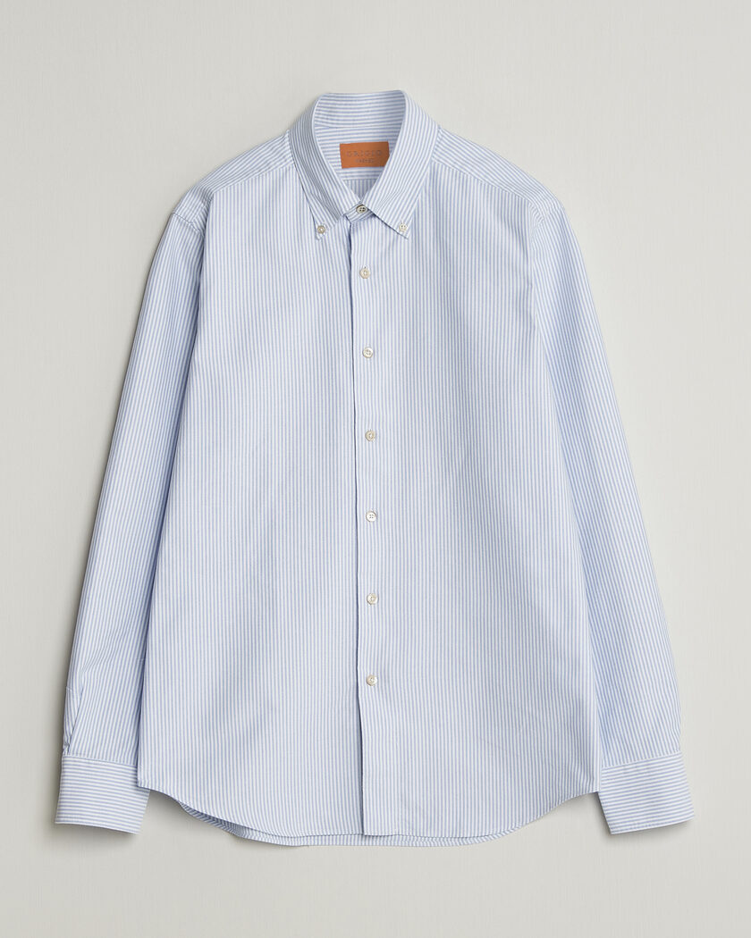 Grigio Oxford Button Down Shirt Light Blue Stripe – Blue