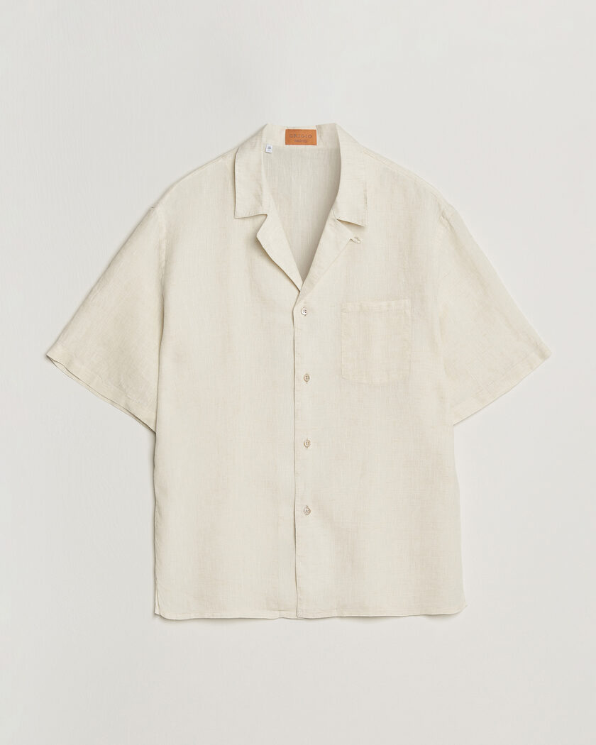 Morris Resort Short Sleeve Linen Shirt White at CareOfCarl.com