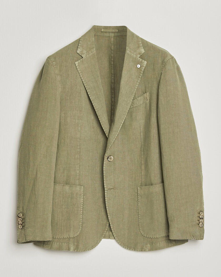 L.B.M. 1911 ダブルブレストジャケット|サイズ44 L.B.M. 1911 Linen Safari Jacket Olive at CareOfCarl.com
