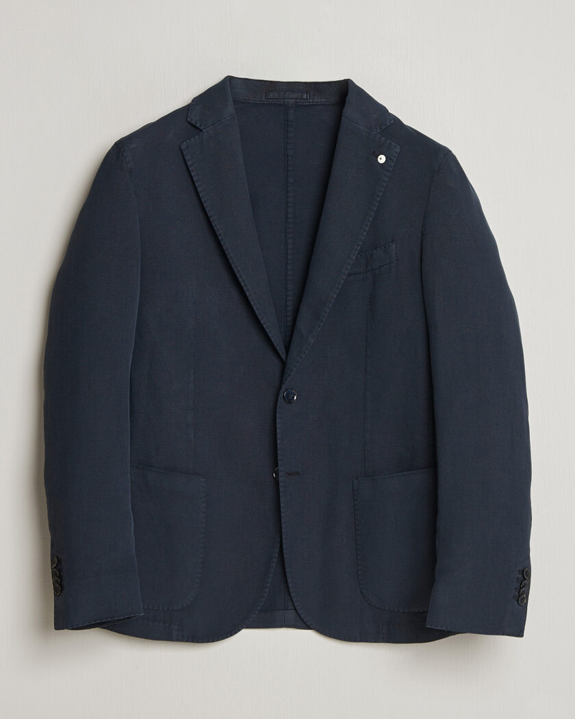 Boglioli K Jacket Cotton Stretch Blazer Navy at CareOfCarl.com