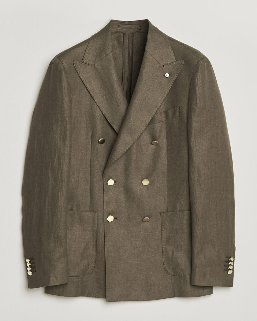 L.B.M. 1911 Jack Regular Fit Linen Blazer Olive at CareOfCarl.com