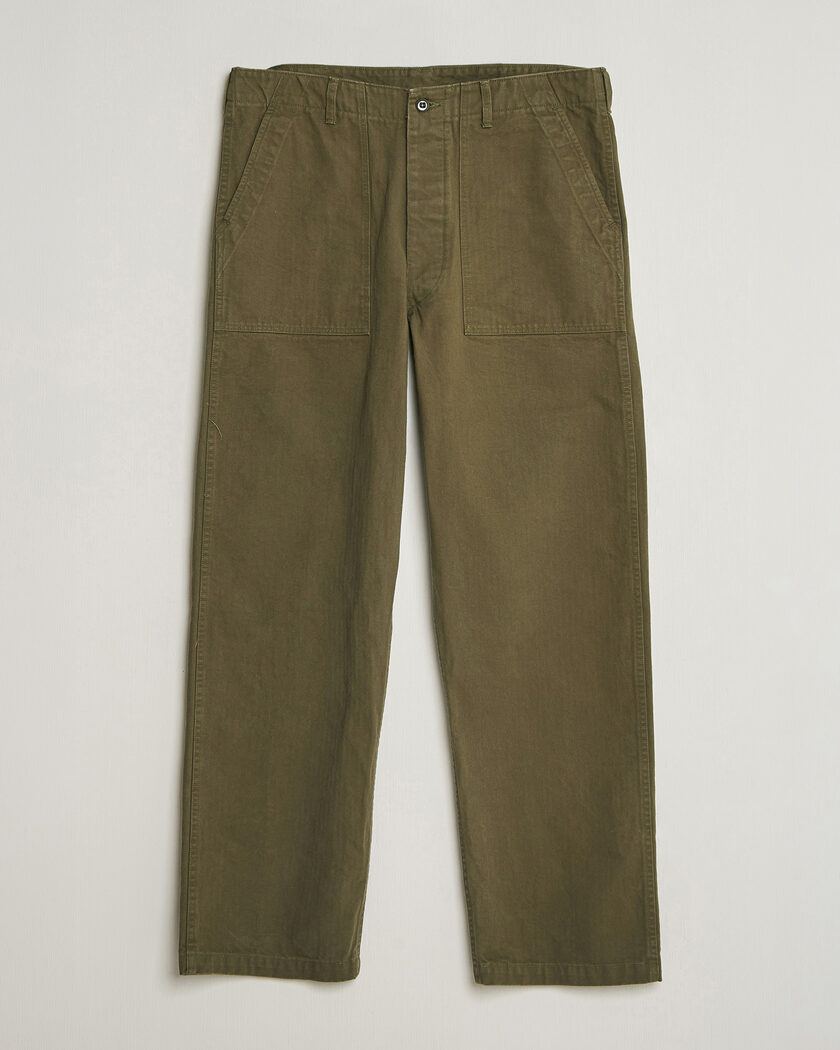 orSlow Vintage Fit Herringbone Fatigue Pants Army Green – Green