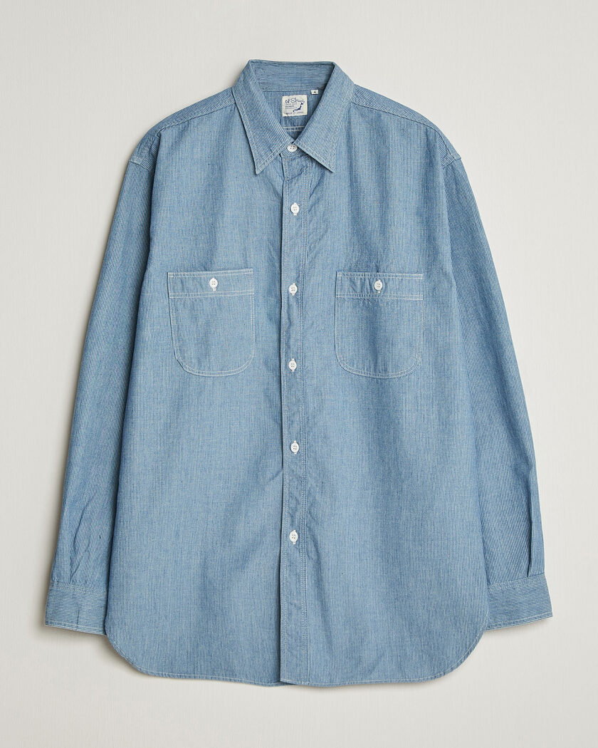 Slowear Winter Chambray Double Pocket Shirt Light Blue at