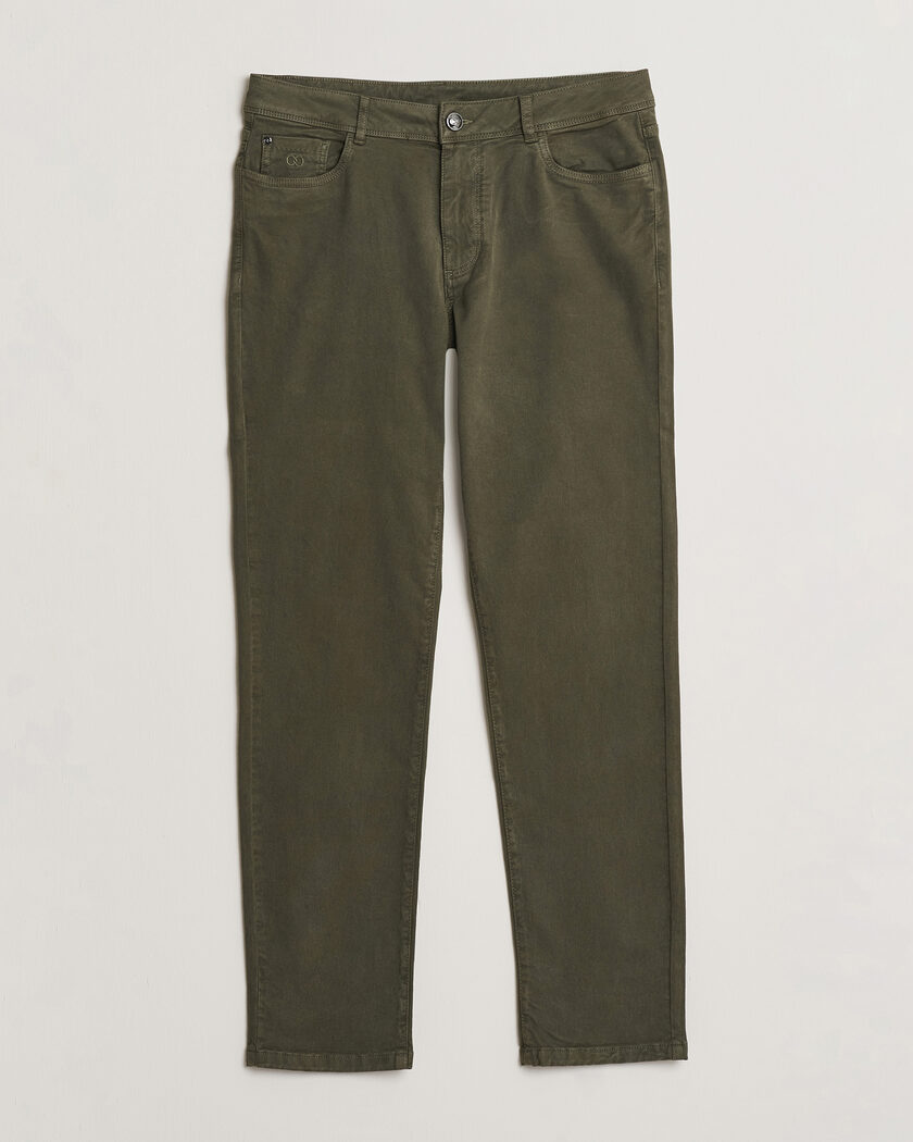 Oscar Jacobson Slim Fit 5-Pocket Chino  Olive – Green