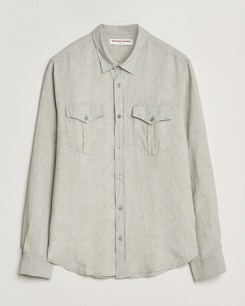 Orlebar Brown Coleburn Linen Shirt Cliff Grey – Grey