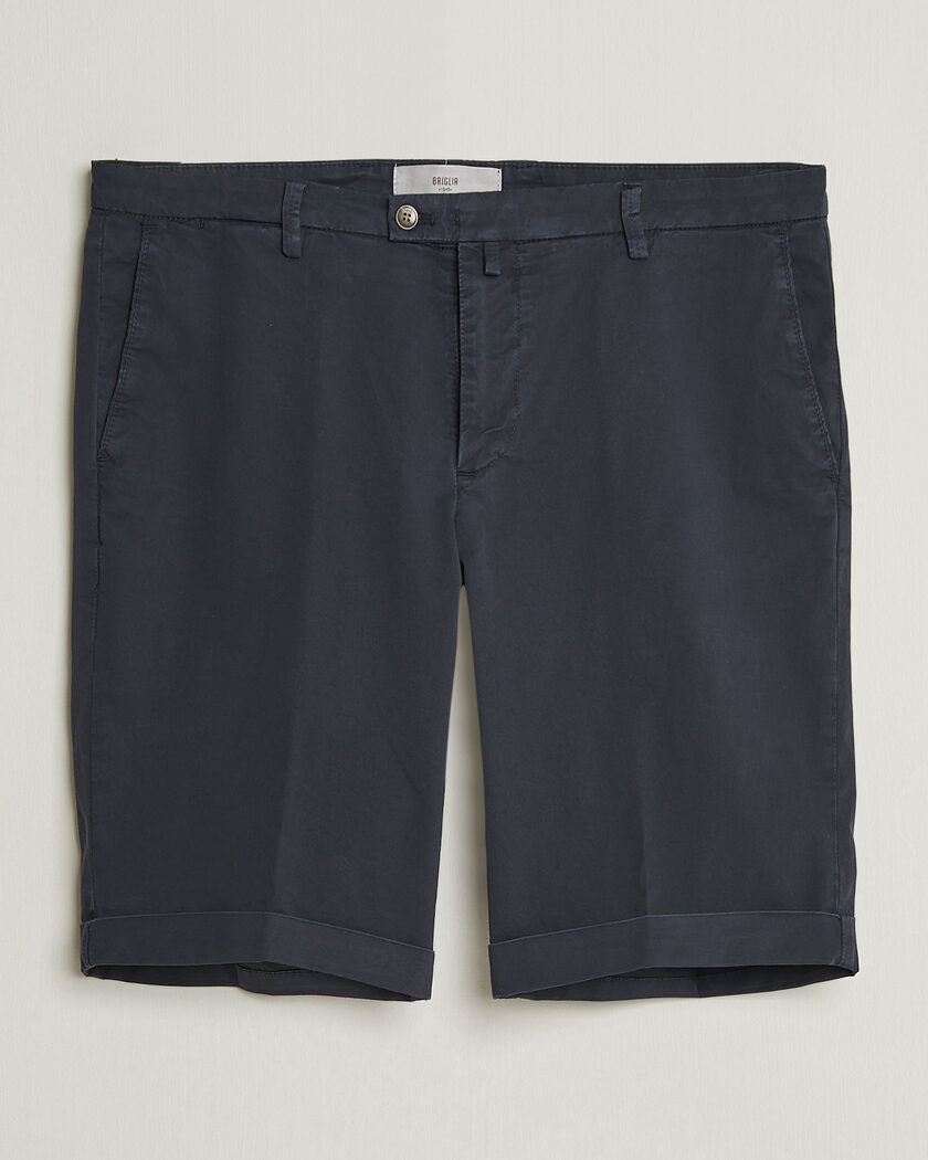 Briglia 1949 Pleated Cotton Shorts Olive at CareOfCarl.com