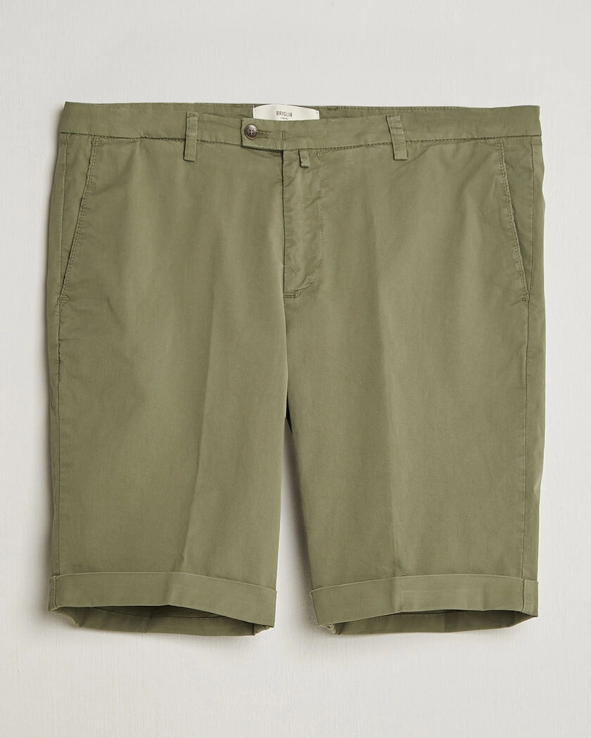 Briglia 1949 Cotton Stretch Shorts Olive – Green