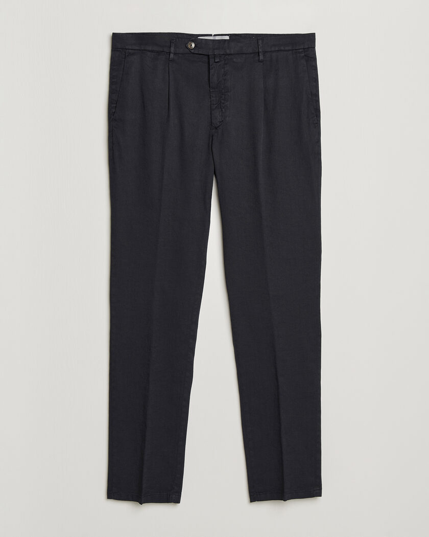 Polo Ralph Lauren Linen Pleated Trousers Navy at CareOfCarl.com