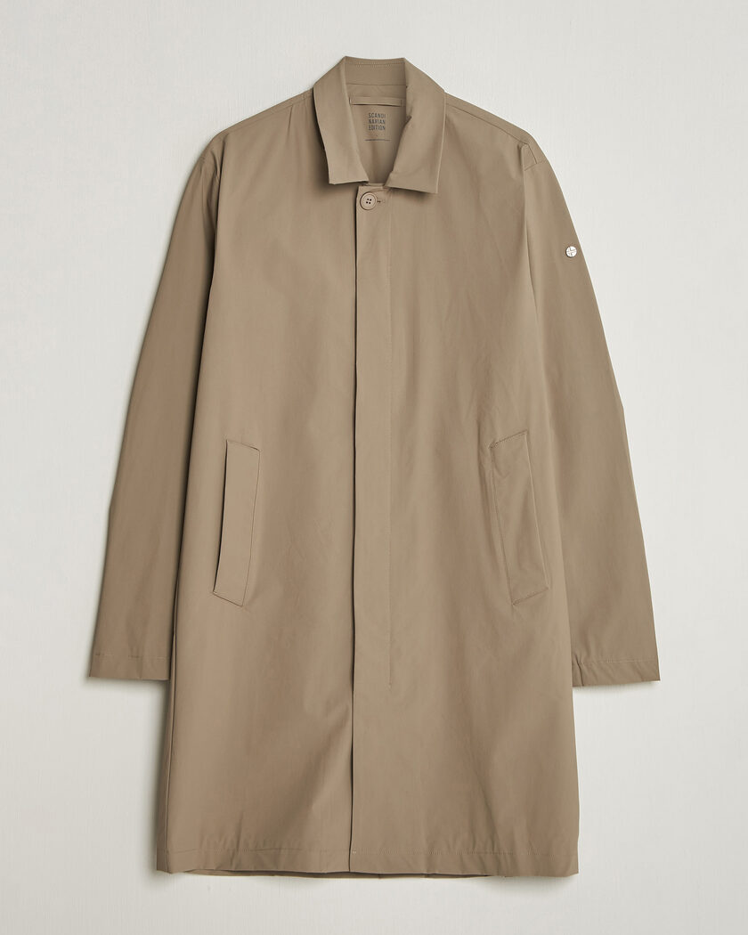 Drake's Herringbone Tweed Raglan Coat Oat Fleck at CareOfCarl.com