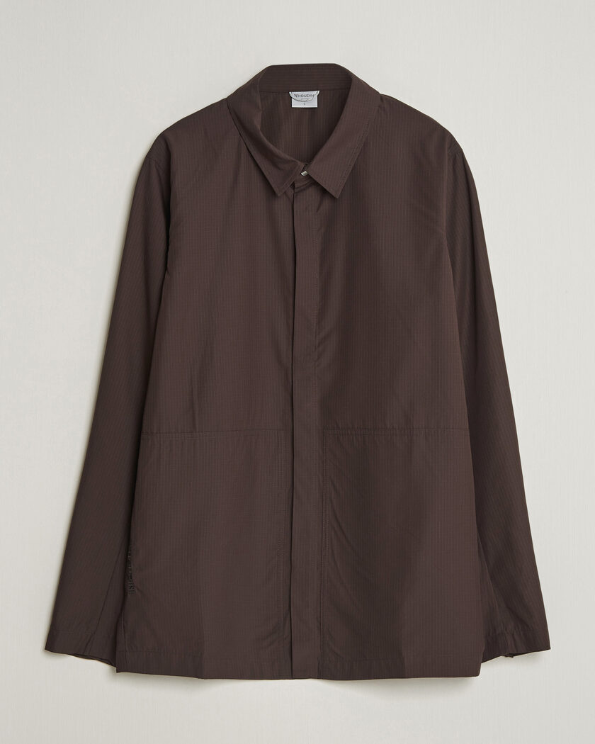 Auralee Super Light Wool Shirt Brown Check at CareOfCarl.com
