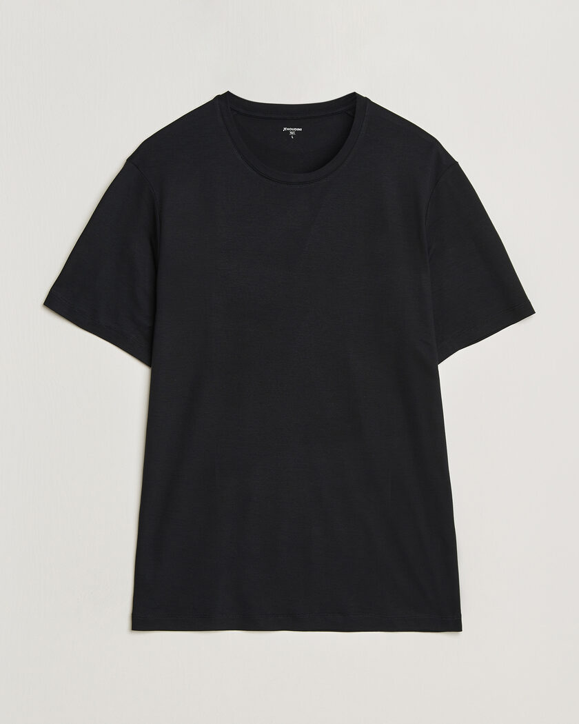 Zimmerli of Switzerland Mercerized Cotton Crew Neck T-Shirt Black