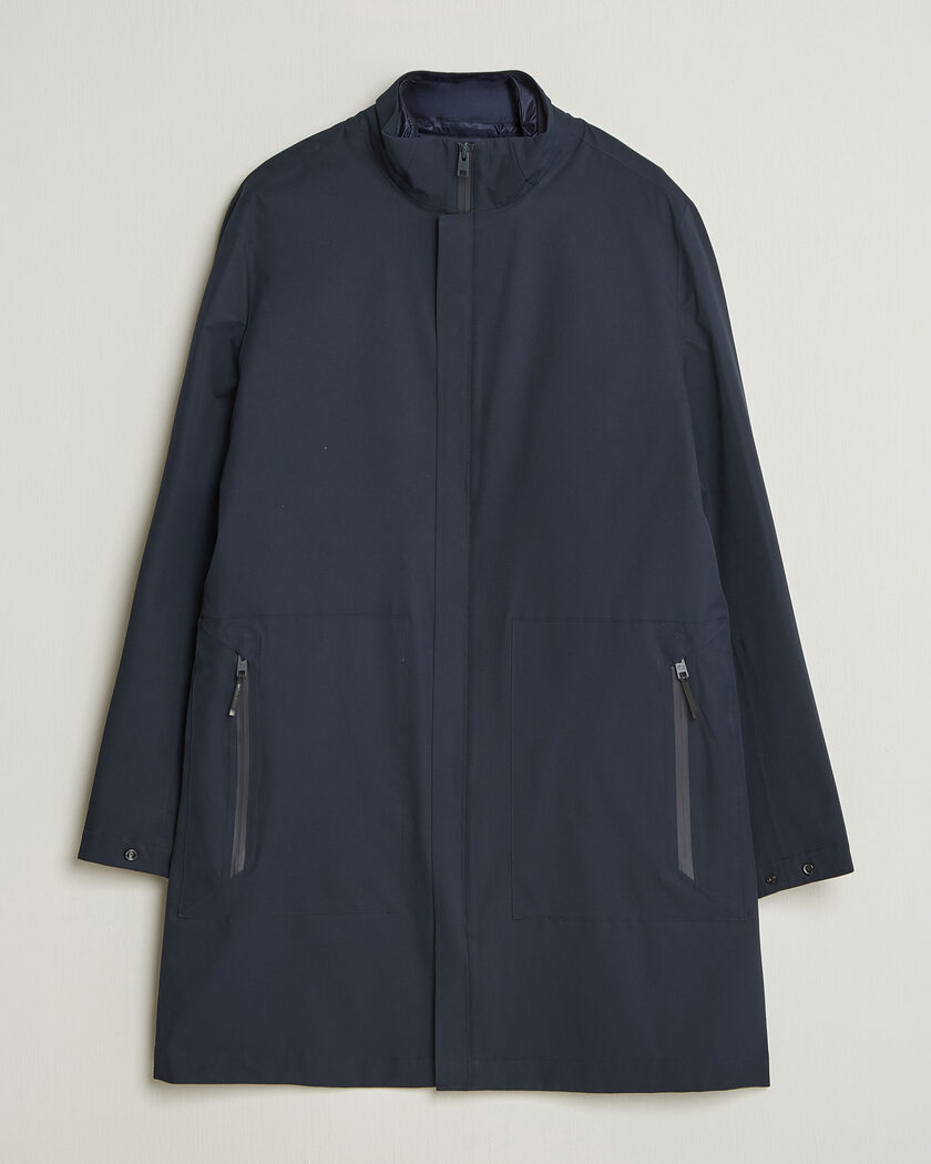 Mackintosh Norfolk Coat Navy at CareOfCarl.com