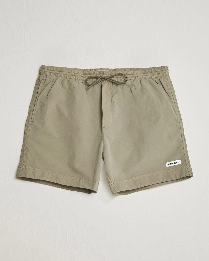 Woolrich Solid Garment Dyed Swimshorts Smokey Olive – Green
