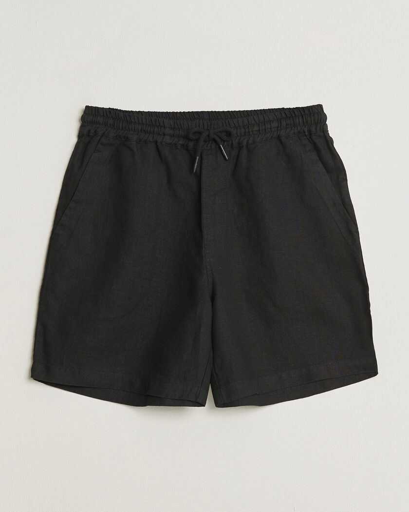 NN07 Seb Linen Drawstring Shorts Navy Blue at CareOfCarl.com