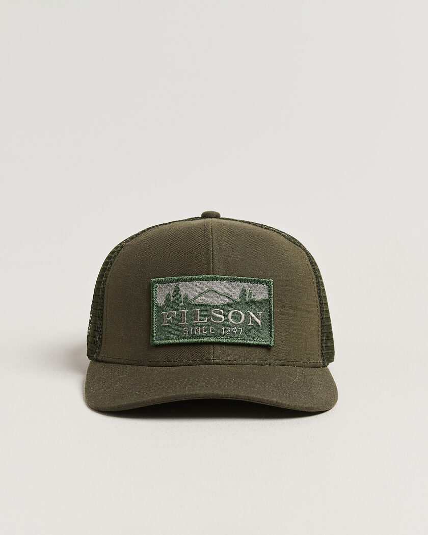 Filson Scenic Waxed Logger Mesh Cap Otter Green – Green