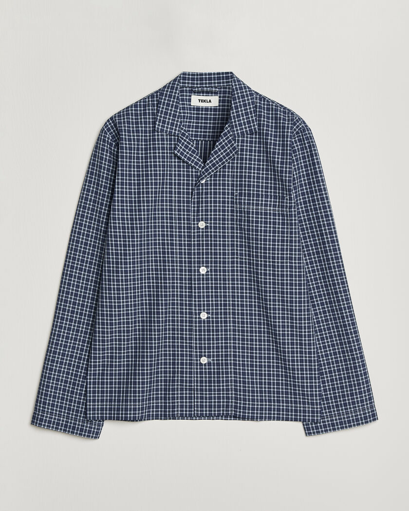 Tekla Poplin Pyjama Shirt Alabaster White at CareOfCarl.com