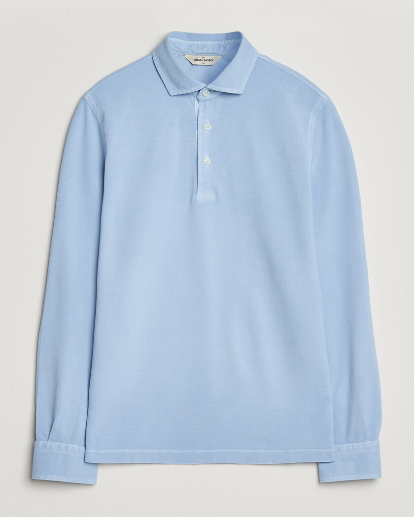 Thom Browne Rugby Stripe Long Sleeve Polo Light Blue at CareOfCarl.com