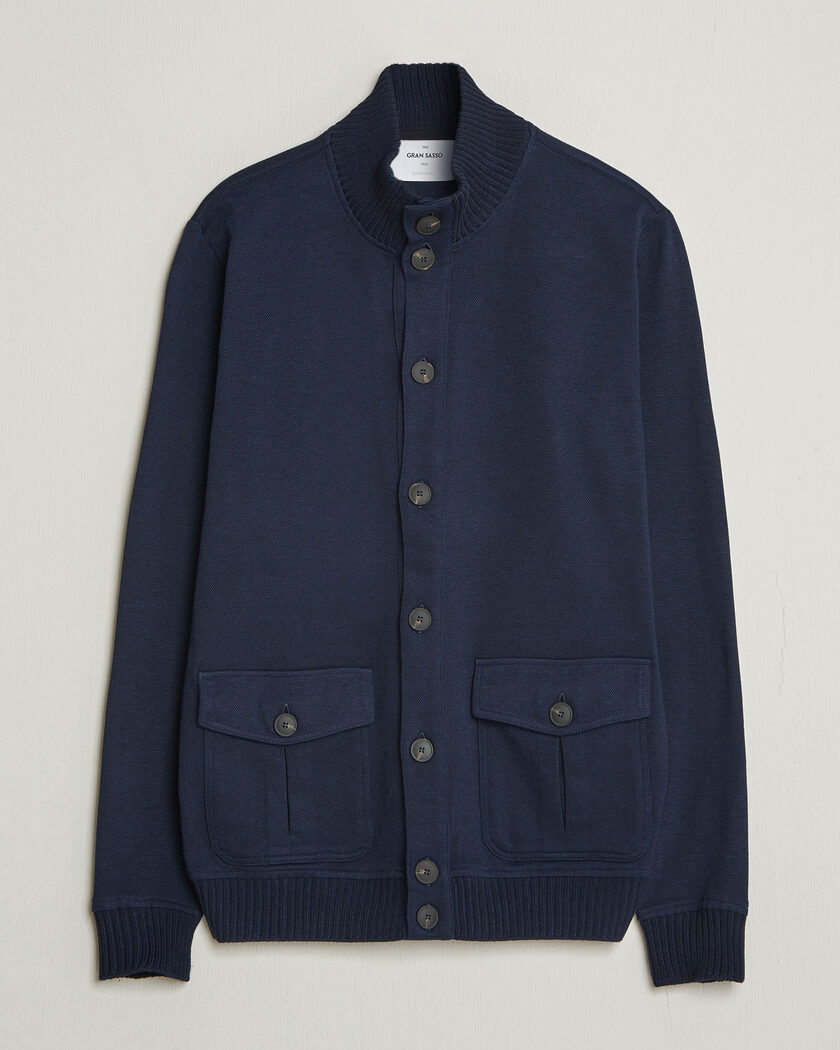 Kiton Wool/Cashmere Bomber Jacket Navy at CareOfCarl.com
