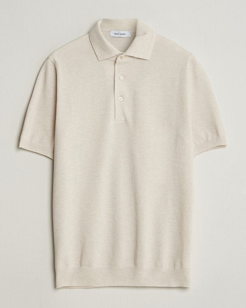 NN07 Hansie Half Zip Knitted Polo Ivory at CareOfCarl.com