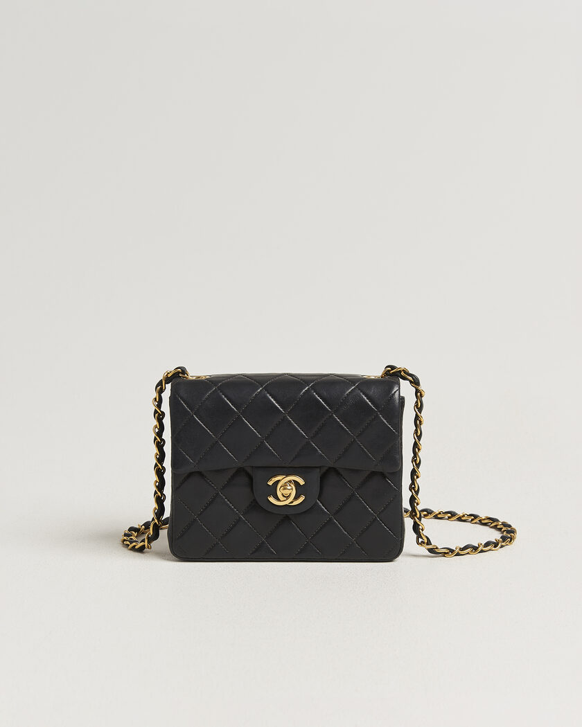 Chanel Pre-Owned Classic Mini Single Flap Square Bag Black – Black