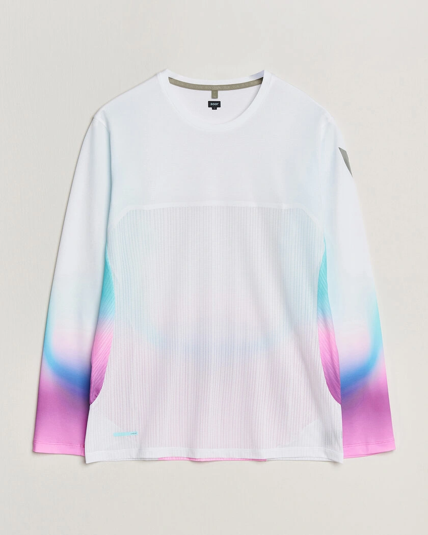 SOAR Running Hot Weather Long Sleeve Tee White/Blue – Multi-colour