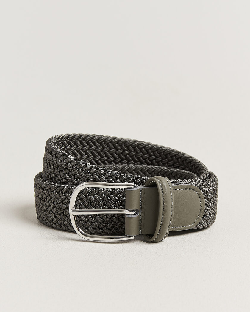 Anderson's Stretch Woven 3,5cm Belt Grey – Grey