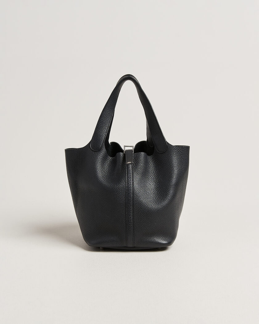  Hermès Pre-Owned Picotin Lock 22 Taurillon Clemence Leather Black – Black