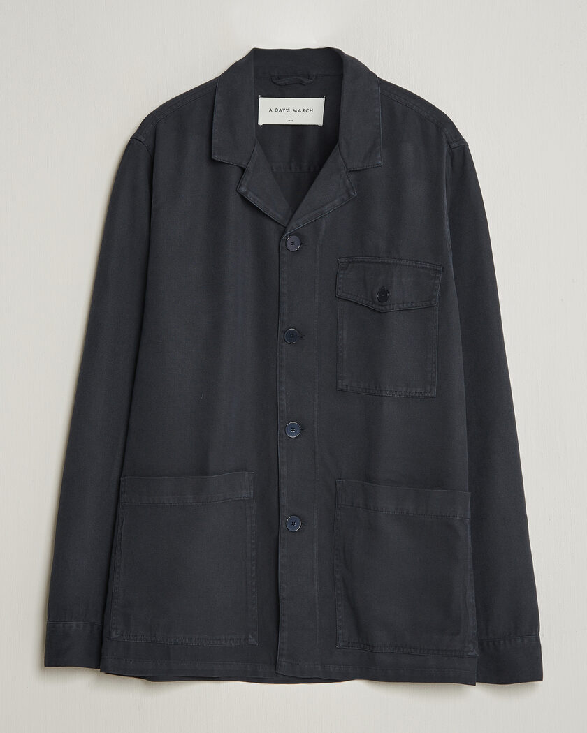 PS Paul Smith Cotton Zebra Overshirt Navy at CareOfCarl.com